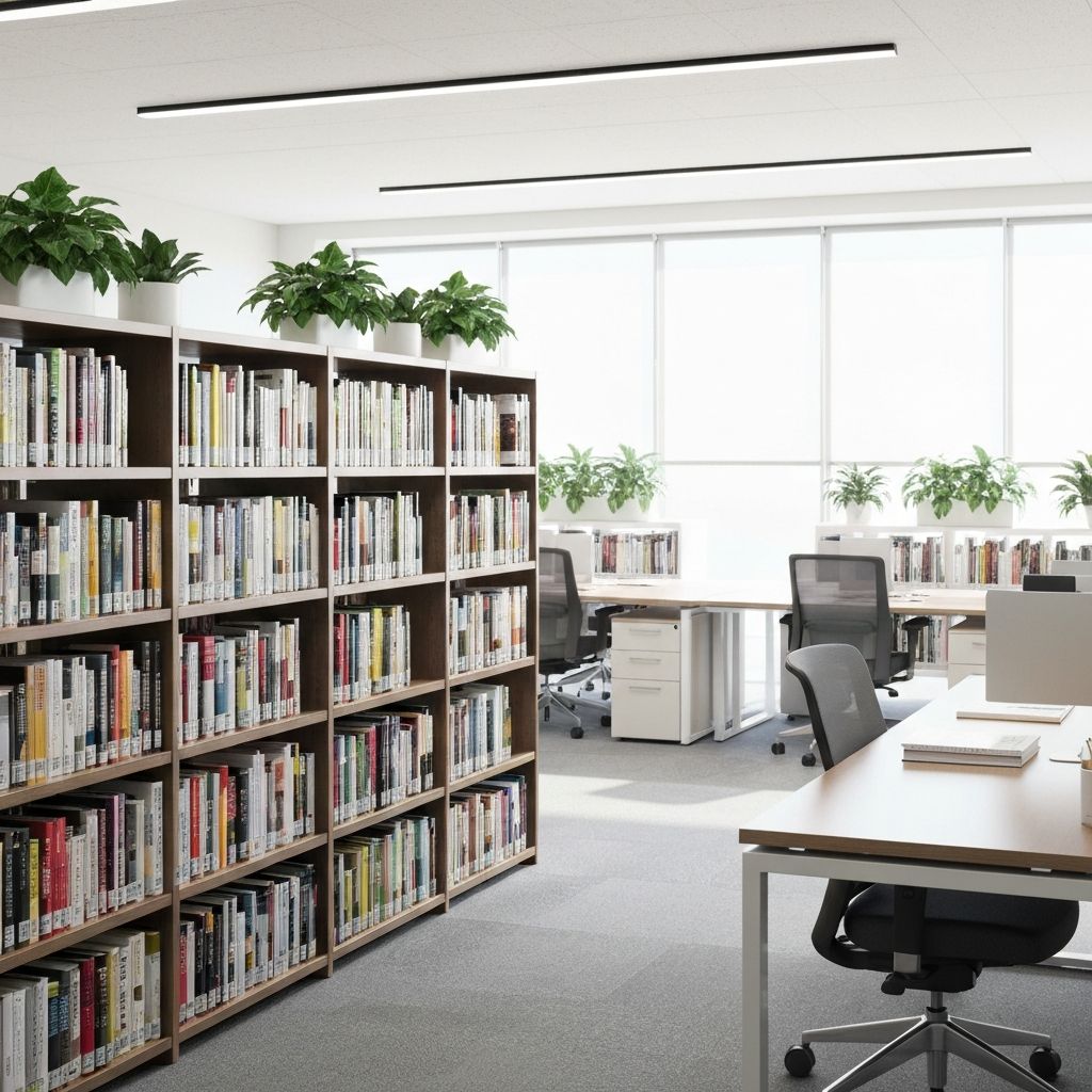 Modern educational library and workspace dedicated to health education